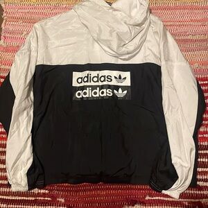 Adidas black/white windbreaker XL